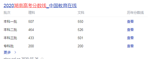 2021年湖南高考分数线 2021年湖南高考分数线