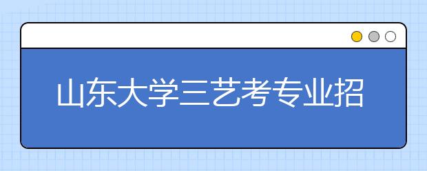 山东大学三艺考专业招收170名本科生 