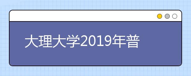 大理大学2019年普通本科招生章程（含艺术类）