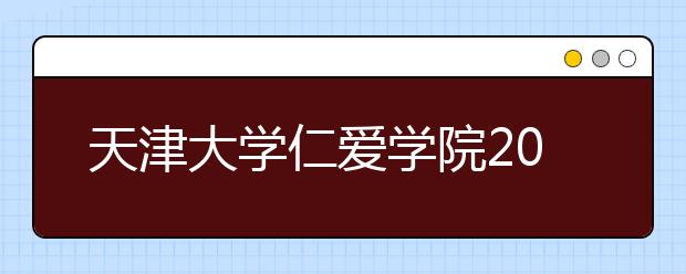 天津大学仁爱学院2019年艺术类招生简章