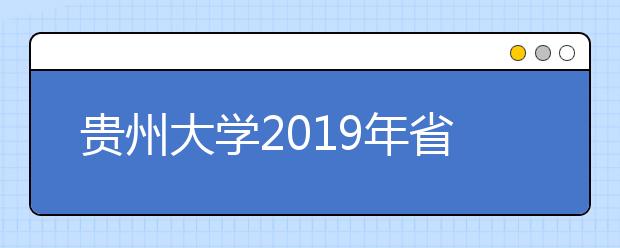 贵州大学2019年省外艺术类专业招生简章