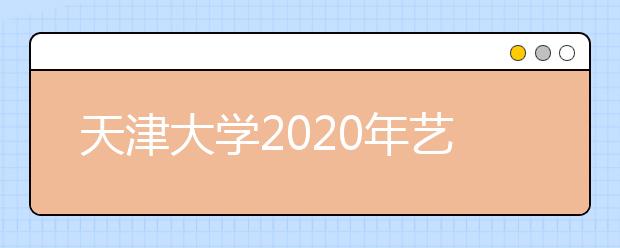 天津大学2020年艺术类招生简章