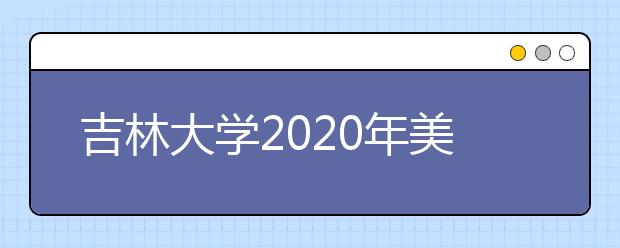 吉林大学2020年美术类按统考专业分录取