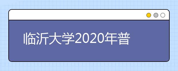 临沂大学2020年普通高考招生章程（含艺术类）