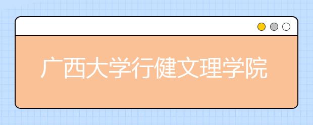 广西大学行健文理学院2019年艺术类本科专业录取线