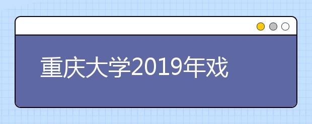 重庆大学2019年戏剧影视美术设计录取分数线