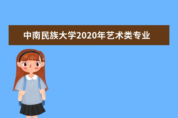 中南民族大学2020年艺术类专业录取分数线