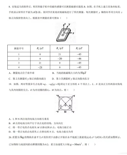 2022高考理综真题及参考答案(全国乙卷)