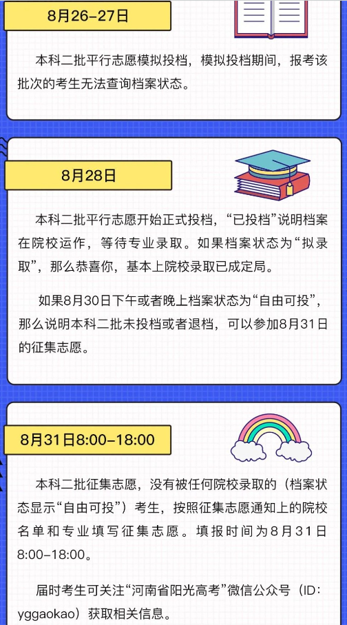 2020河南二本录取详细时间安排,河南二本录取安排