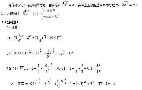 高中数学指数幂运算法则是什么