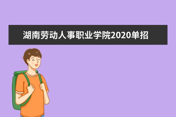 湖南劳动人事职业学院2020单招计划及单招专业