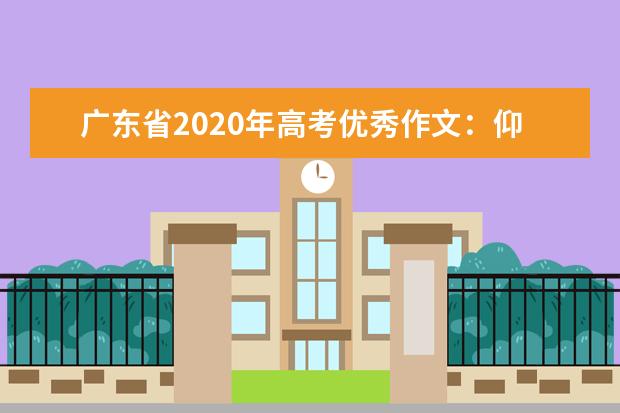 广东省2020年高考优秀作文：仰观宇宙，俯察万物