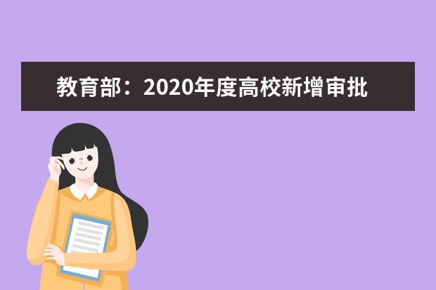 教育部:2020年度高校新增审批本科专业名单(177个)