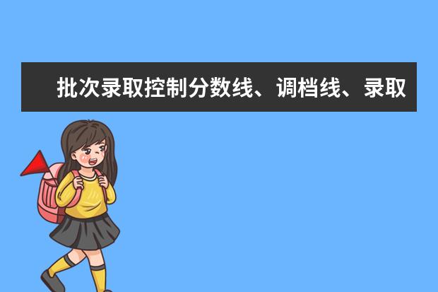 批次录取控制分数线、调档线、录取线，三者是何含义？