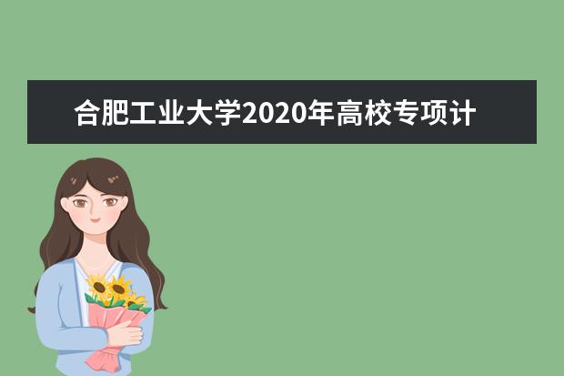 合肥工业大学2020年高校专项计划招生对象是？