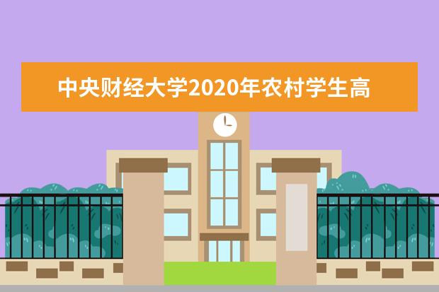 中央财经大学2020年农村学生高校专项计划招生专业有？