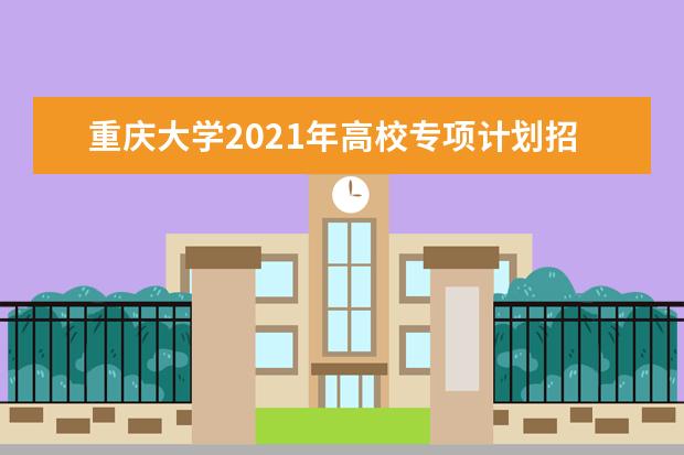 重庆大学2021年高校专项计划招生简章发布