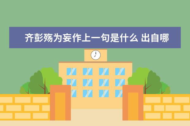齐彭殇为妄作上一句是什么 出自哪