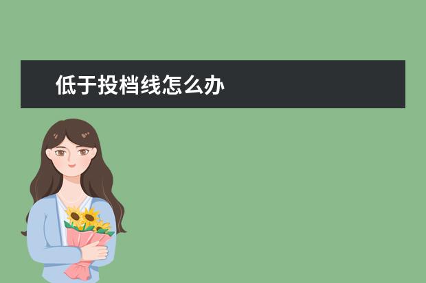 低于投档线怎么办