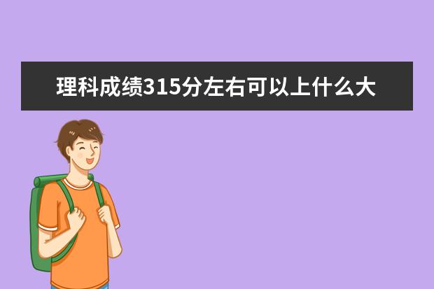 理科成绩315分左右可以上什么大学