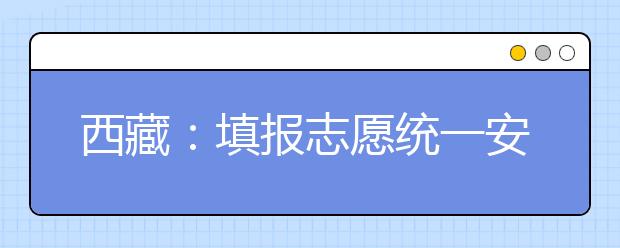 西藏：填报志愿统一安排在成绩和录取最低控制分数线公布后进行