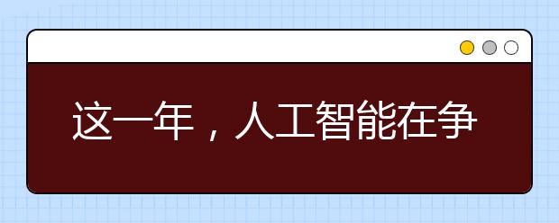 这一年，人工智能在争议中前行