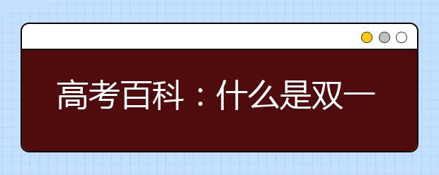 高考百科:什么是双一流