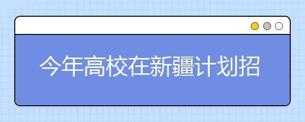 今年高校在新疆计划招生13.01万人
