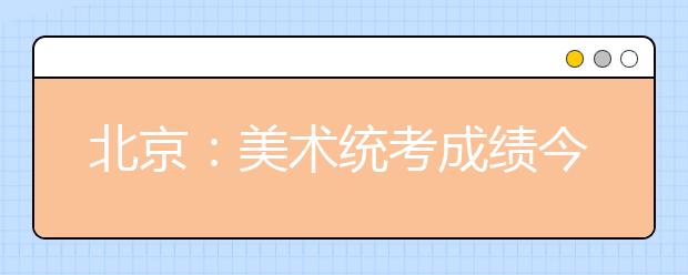 北京：美术统考成绩今起可查询