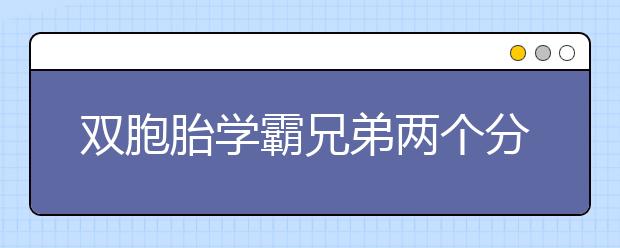 双胞胎学霸兄弟两个分别被保送浙大北大