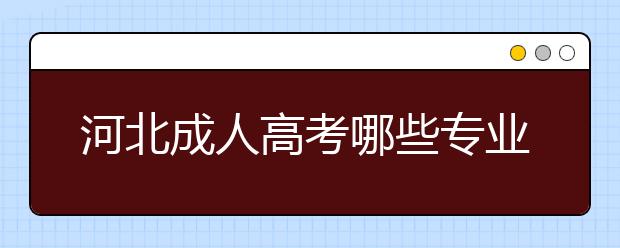 河北成人高考哪些专业比较热门？好考吗