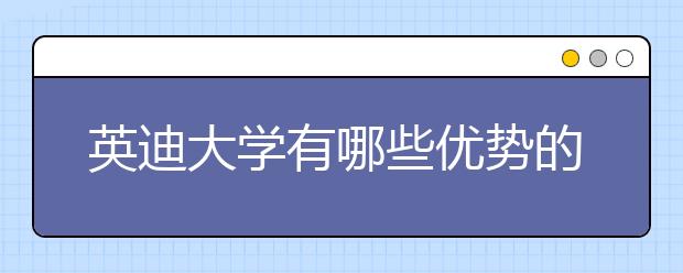 英迪大学有哪些优势的专业可选择