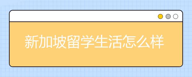 新加坡留学生活怎么样