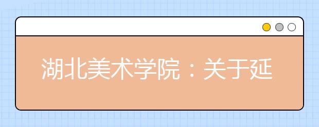 湖北美术学院：关于延期组织部分考点2020年普通本科招生专业考试工作的公告