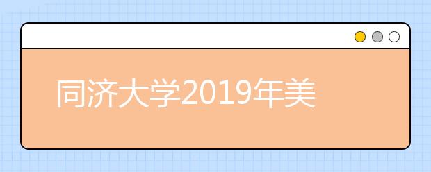 同济大学2019年美术类报考数据