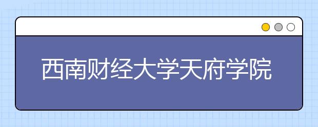 西南财经大学天府学院2018年四川省美术本科录取线