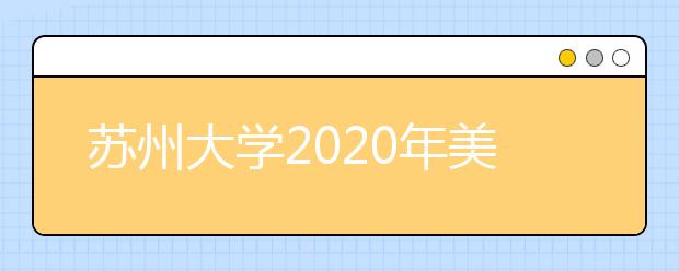 苏州大学2020年美术类校考结束省份与延迟省份