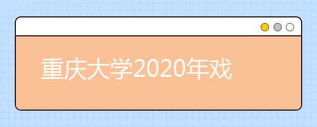 重庆大学2020年戏剧影视美术设计对文化成绩要求