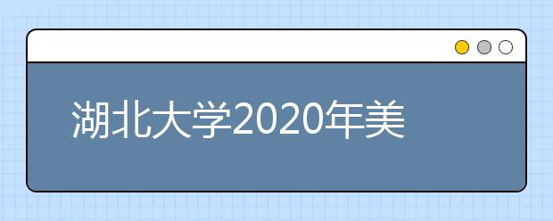 湖北大学2020年美术学及设计学类招生简章