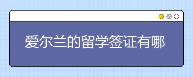 爱尔兰的留学签证有哪些类型