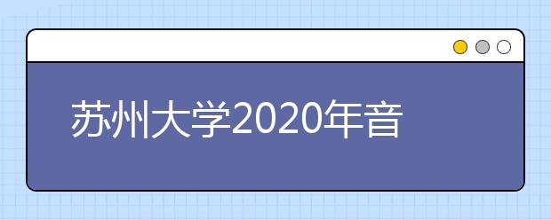 苏州大学2020年音乐表演专业招生考试初试方案的通知