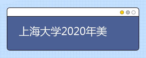 上海大学2020年美术学专业按文化分录取