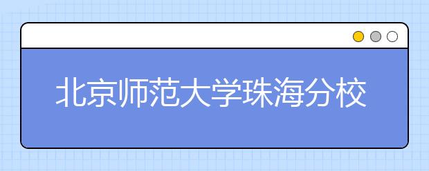 北京师范大学珠海分校2020年艺术类录取规则