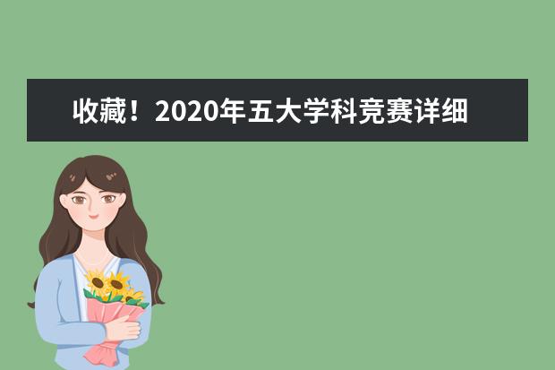 收藏！2020年五大学科竞赛详细时间表