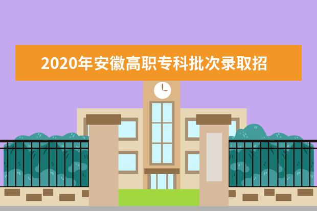 2020年安徽高职专科批次录取招生计划20.5万人