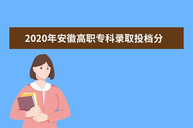 2020年安徽高职专科录取投档分数线及名次(理工)
