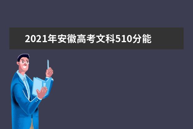 2021年安徽高考文科510分能上什么大学(200所)