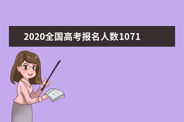 2020全国高考报名人数1071万