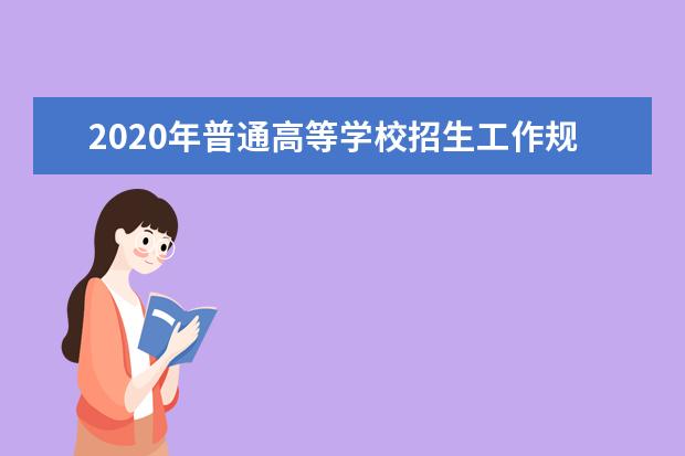 2020年普通高等学校招生工作规定（考生电子档案）