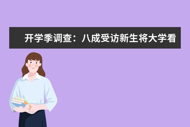 开学季调查：八成受访新生将大学看作奋斗新起点